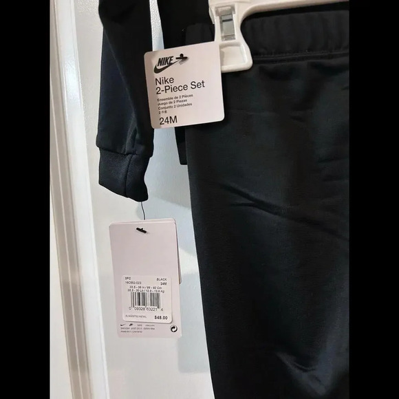 Nike Girls 2 Piece Set Tracksuit Jacket/Pants Black Pink Size 24 Months NWT $52 - Picture 4 of 7